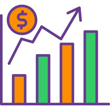 Para simgesi ve vektör illüstrasyonlu tablo
