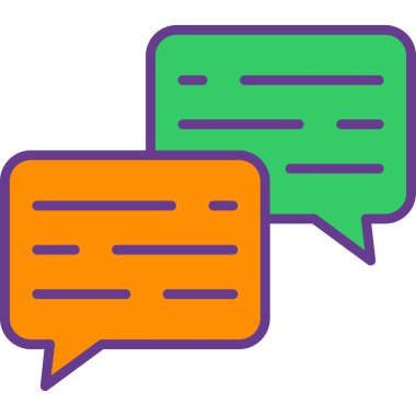 Konuşma baloncukları. Web simgesi basit illüstrasyon