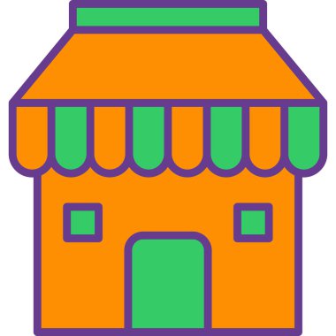 Mağaza. Web simgesi basit illüstrasyon