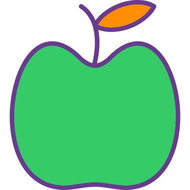 Taze elma, vektör illüstrasyonu, renk tasarımı