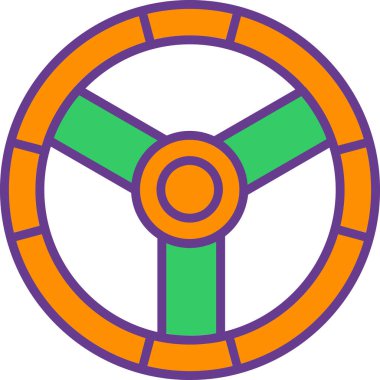 Tekerlek simgesi vektör illüstrasyonu