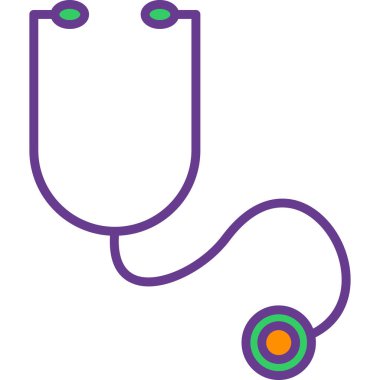 Steteskop. Web simgesi basit illüstrasyon