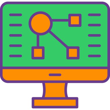 Çalışma akışı simgesi, vektör illüstrasyonu basit tasarım