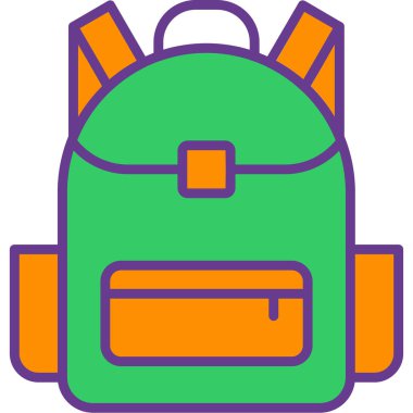 Sırt çantası. Web simgesi basit illüstrasyon