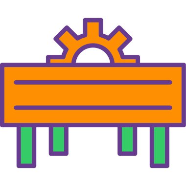 makine fabrikası ikon vektör illüstrasyon tasarımı