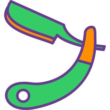 Yeşil ve kırmızı çizgi film ikonunun vektör çizimi