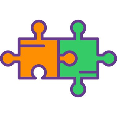 Yapboz parçası simgesi. Web için bulmaca vektör simgelerinin özet çizimi