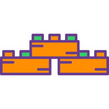 Bina inşaat ikonu. taslak yapı ekipmanı vektör rengi düz izole