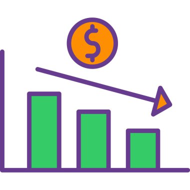 Dolar büyüme vektörü simgesi