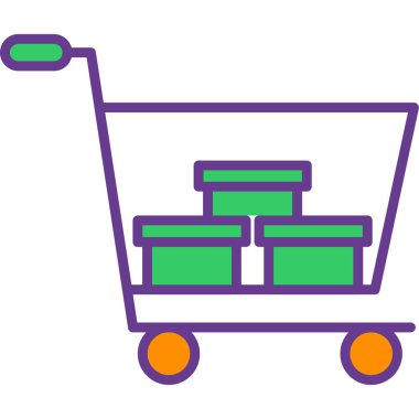 Araba ikonu, vektör illüstrasyonu. At arabası