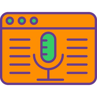 mikrofon simgesi, vektör illüstrasyonu