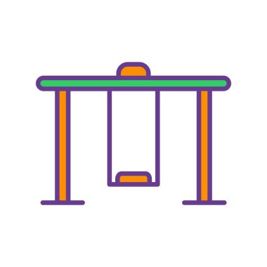 oyun parkı oyun alanı satırı ve biçim ikonu vektör tasarımını doldur