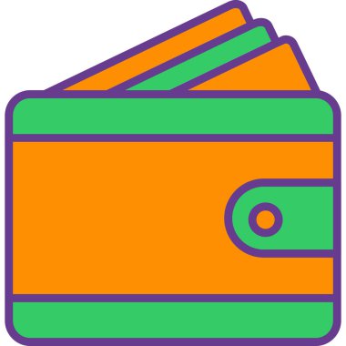 Cüzdan. Web simgesi basit illüstrasyon