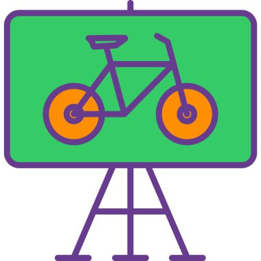 Bisiklet simgesi, vektör illüstrasyonu