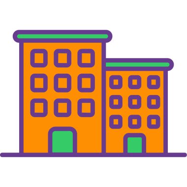 Bina. Web simgesi basit illüstrasyon