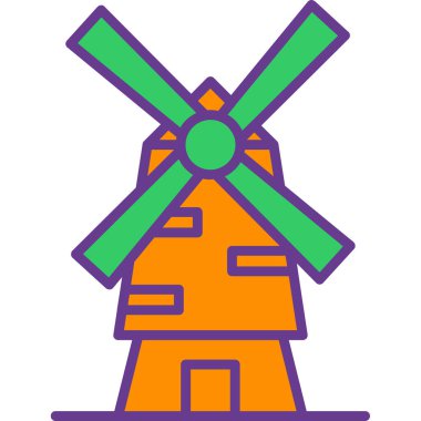 Yel değirmeni Web simgesi basit illüstrasyon