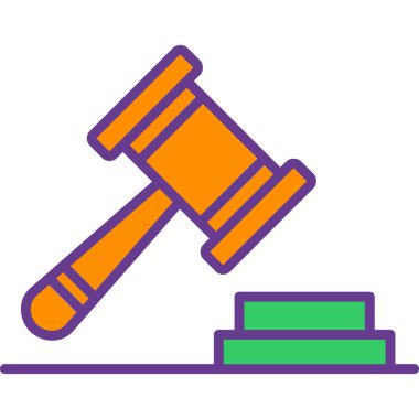 müzayede çekiç yasası simgesi vektör çizimi illüstrasyonu