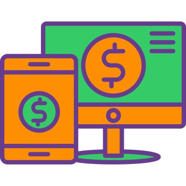 para ve finans simgesi vektör illüstrasyonu