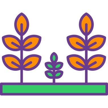 bitki simgesi vektörü. Taslak çizim işareti. izole kontur sembolü.