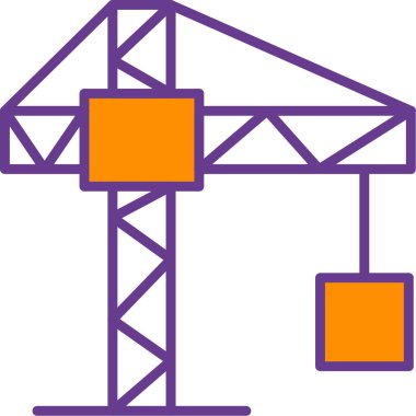 İnşaat vinç simge vektör çizim