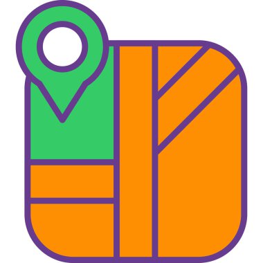 Harita. Web simgesi basit illüstrasyon