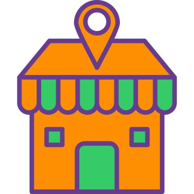 Dükkan. Web simgesi basit illüstrasyon