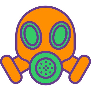 Gaz maskesi simgesi. özet çizimi