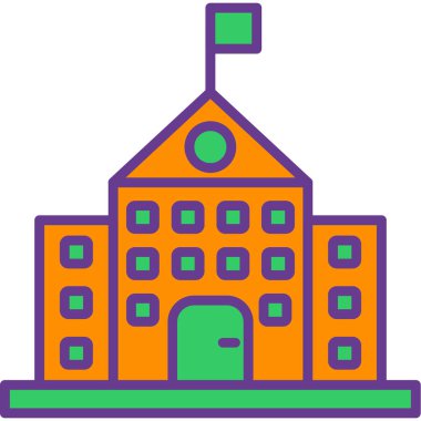 Üniversite binası simgesi, vektör tasarımı