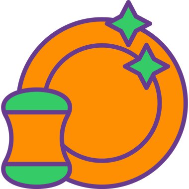 Yiyecek ve içecek ikonunun vektör illüstrasyonu