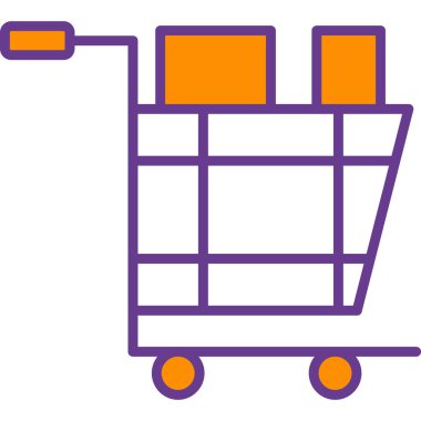 El arabası. Web simgesi basit illüstrasyon