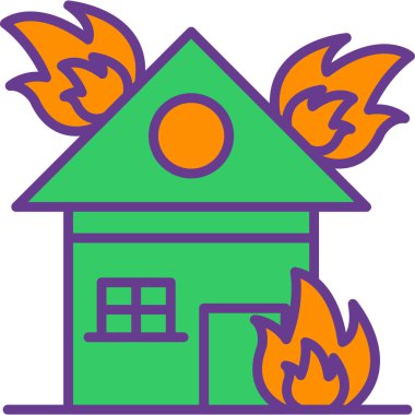 Ateş simgesi, basit vektör illüstrasyonu