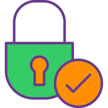 Kilit. Web simgesi basit illüstrasyon