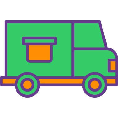 araba teslimatı kamyon vektör çizimi tasarımı