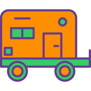 Karavan. Web simgesi basit illüstrasyon