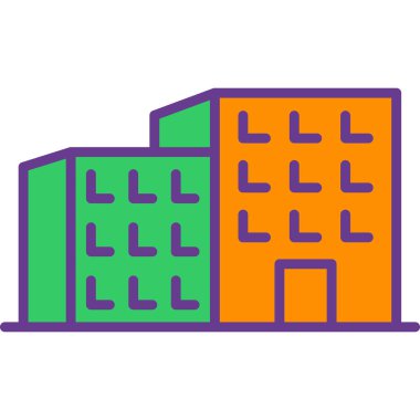 Bina. Web simgesi basit illüstrasyon