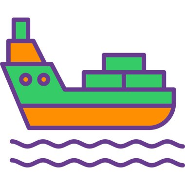 Gemi. Web simgesi basit illüstrasyon