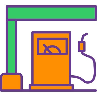 Benzin istasyonu. Basit resimleme