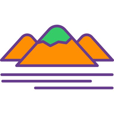 Dağlar. Web simgesi vektör illüstrasyonu