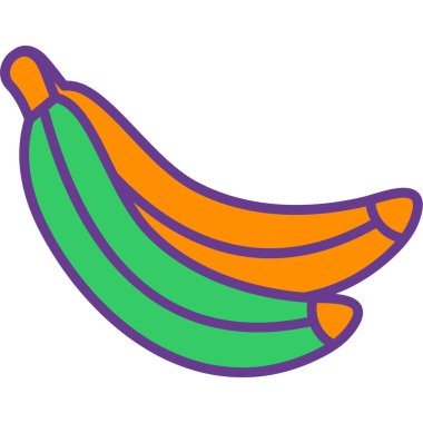 Muz meyvesi ikonu. özet muz vektör illüstrasyonu