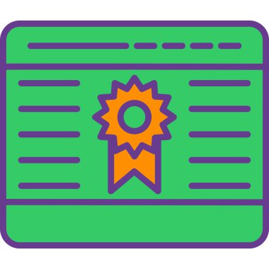 Sertifika ikonu vektör illüstrasyonu