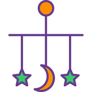 Hilal ikonu. Ayın ana vektör simgesi düz izole edilmiş