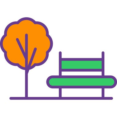 Tek bir ağaç simgesinin vektör illüstrasyonu