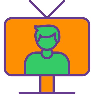 Televizyon. Web simgesi basit illüstrasyon