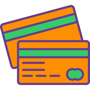 Kredi kartı ikonu. vektör illüstrasyonu