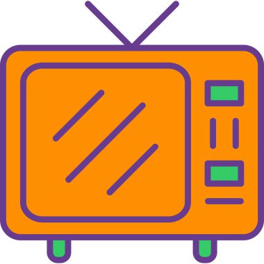 Televizyon. Web simgesi basit illüstrasyon