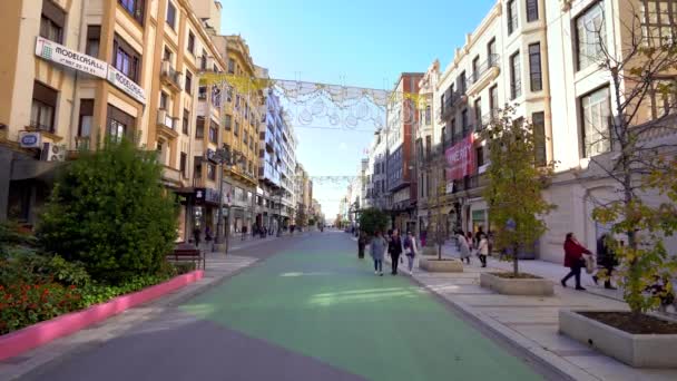 Леон Испания Ноября 2022 Года Центр Города Леон Украшен Рождественскими — стоковое видео