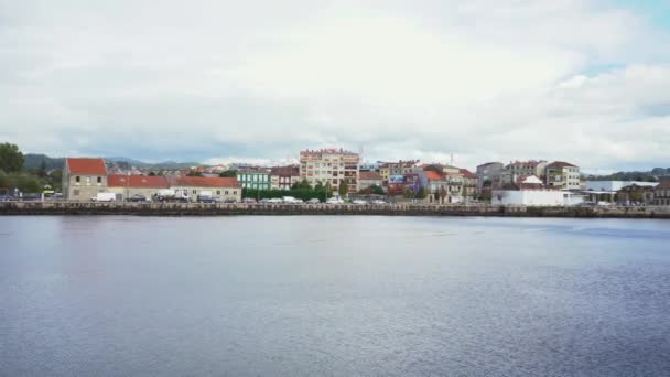 Pontevedra Spain October 2022 Panoramic View City 莱雷斯河和布尔戈大桥的景观 全市尽收眼底 旅游目的地在加利西亚省 — 图库视频影像