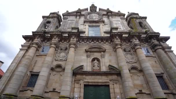 Pontevedra Spanien Blick Auf Die Kirche Sankt Bartholomäus Die Kirche — Stockvideo