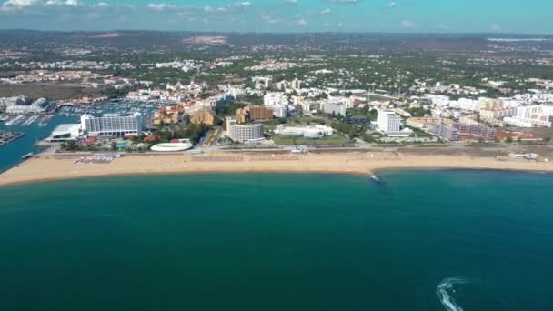 Віламура Portugal Вересня 2022 Року Кінотеатр Видом Пляж Віламура Розкішними — стокове відео