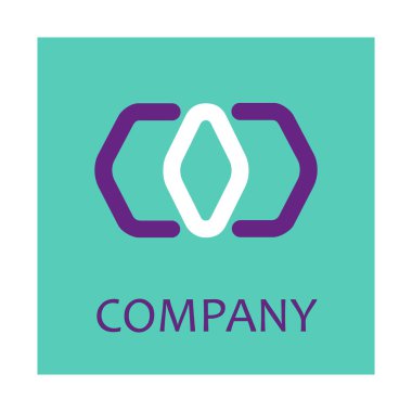 Vector logo. Abstraction. Sign on a green background. Art design. Figure. Symbol and letter O and C. Number 0. Vector drawing. Name of the company. Logo. Graphic element. Design. Illustration.